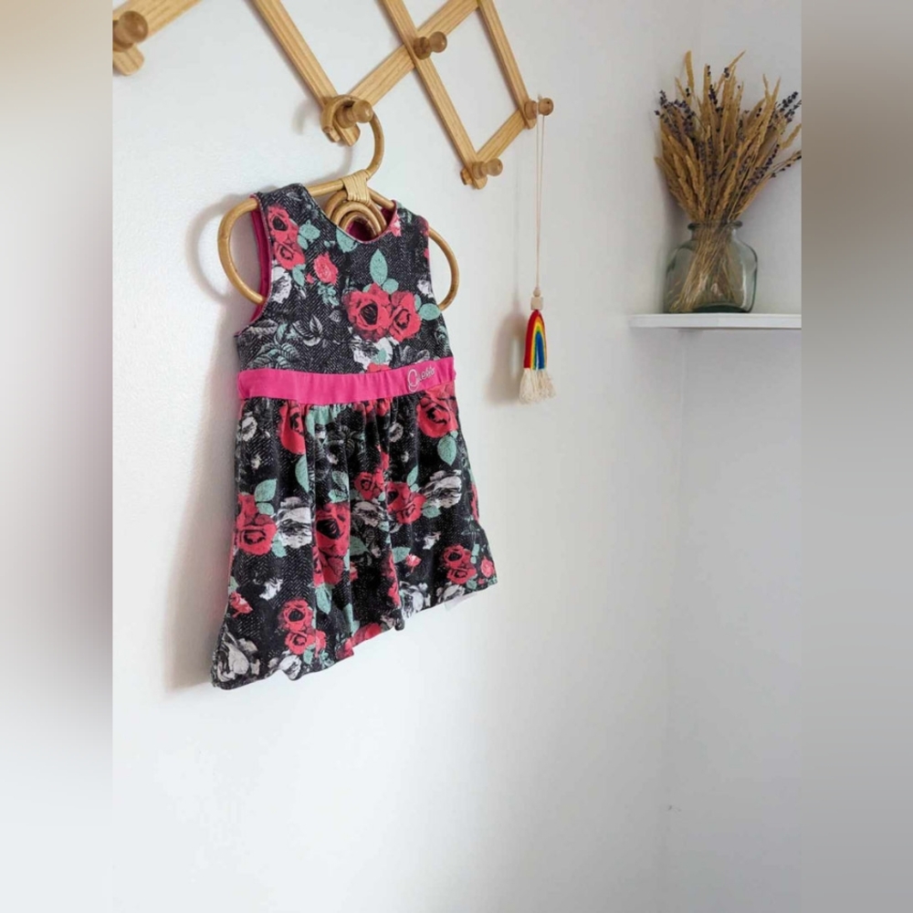 Guess Jeans Bubble Dress in Rose Pattern (18m)